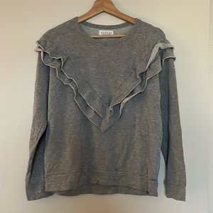 Velvet Ruffle Sweatshirt - Heather Grey